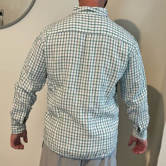 Mens Report Collection Men’s XL Linen Button Down Shirt Blue Plaid Long Sleeve - Picture 7 of 7